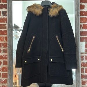 Black J Crew Chateau Italian Wool Parka
